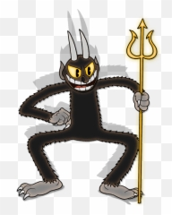 Cuphead The Devil Holding Trident Transparent Png - Stickpng Devil Cuphead Png,Trident Png