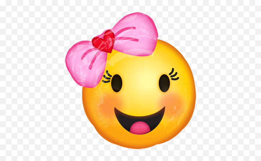 Emoticón Feliz Con Moño Juniorshape Gm - Girl Smiley Face Emoji Bow Png,Moño Png