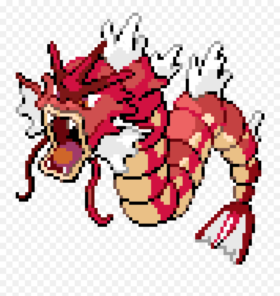 Gyarados Minecraft Pixel Art - Pixel Art Shiny Gyarados Png,Gyarados Png