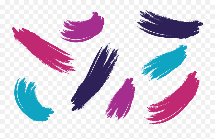 Coloring Brush Stroke Vector Pink Blue Dark 47331 - Paint Brush Stroke Icon Png,Paint Stroke Png