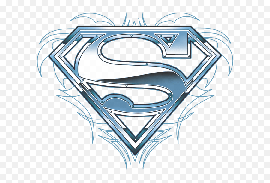 Superman Tribal Chrome Shield Youth T - Shirt Ages 812 Avisa Sticker Baby On Board Png,Superman Logo Drawing