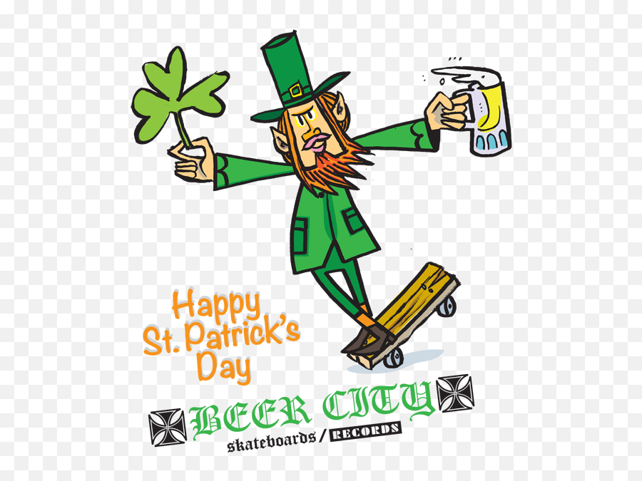 Happy St - St Patrick Day Skateboard Png,Happy St Patrick's Day Png
