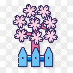 Blossom Garden Icon Of Colored Outline - Cherry png