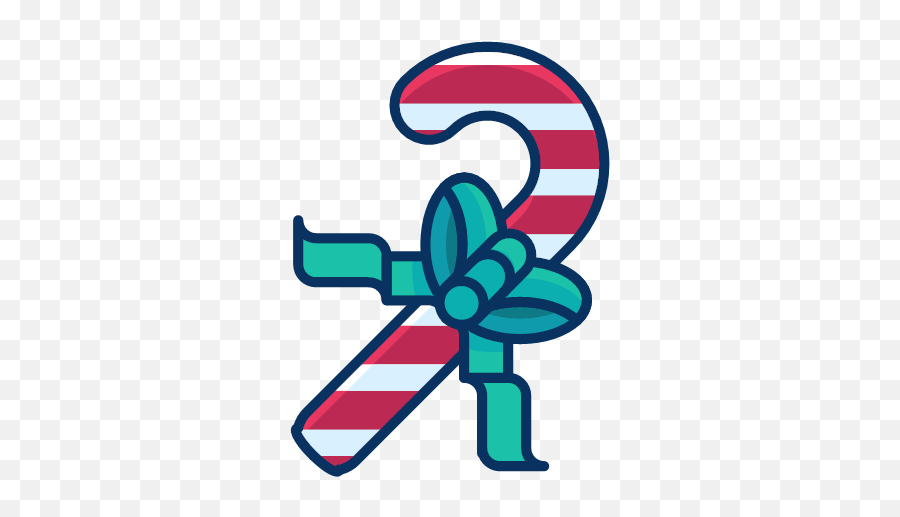 Candy Cane Ribbon Sweets Icon - Filled Line Christmas Icons Png,Candycane Png