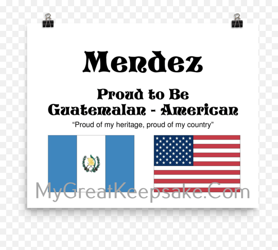 Méndez Proud Heritage Guatemala - Flag Png,Guatemala Flag Png