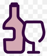 Wine Glass And Bottle Icon Transparent Png - StickPNG