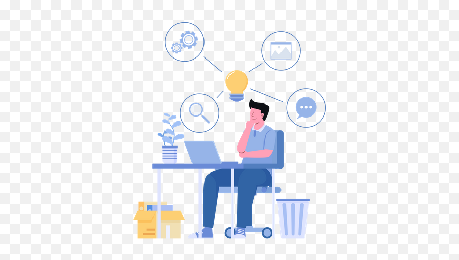Man Using Laptop Icon - Download In Flat Style Worker Png,Computer Guy Icon