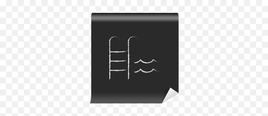 Wall Mural Swimming Pool With Ladder Icon Drawn In Chalk - Horizontal Png,Ladder Icon