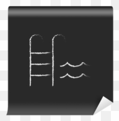 Wall Mural Swimming Pool With Ladder Icon Drawn Chalk - Horizontal png