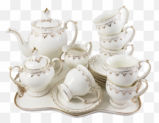 16pc - Teapot Png,Gold Trim Png