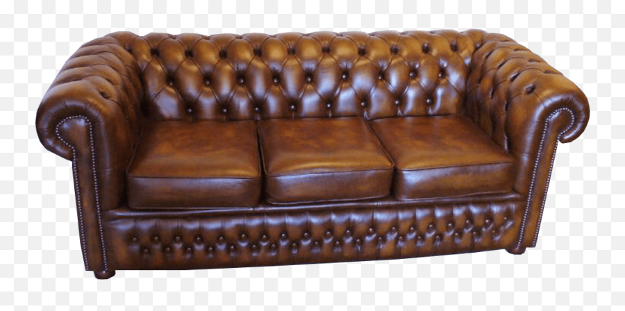 Brown Leather Chesterfield Sofa No - Leather Couch Background Brown Png,Couch Transparent Background