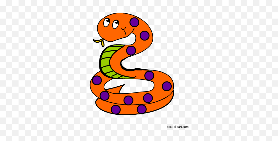 Download Hd Orange And Purple Snake Clip Art Image - Serpent Snake Cartoon Png,Serpent Png