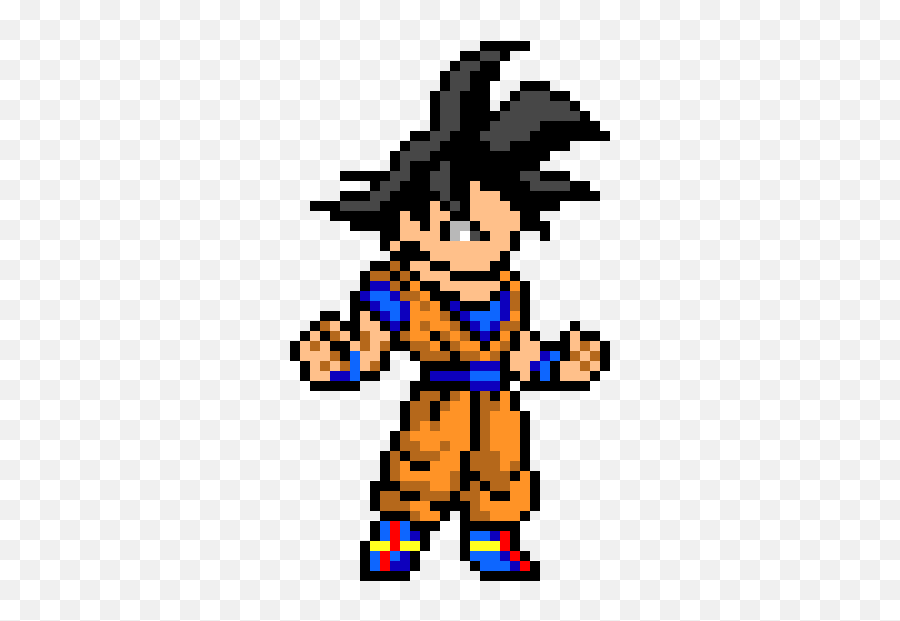 Fictional Art Pixel Goku Character - Goku Pixel Art Png,Goku Transparent