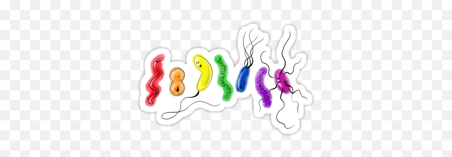 Pride Rainbow Bacteriau0027 Sticker By The Vexed Muddler - Bacterias Sticker Png,Bacteria Transparent Background