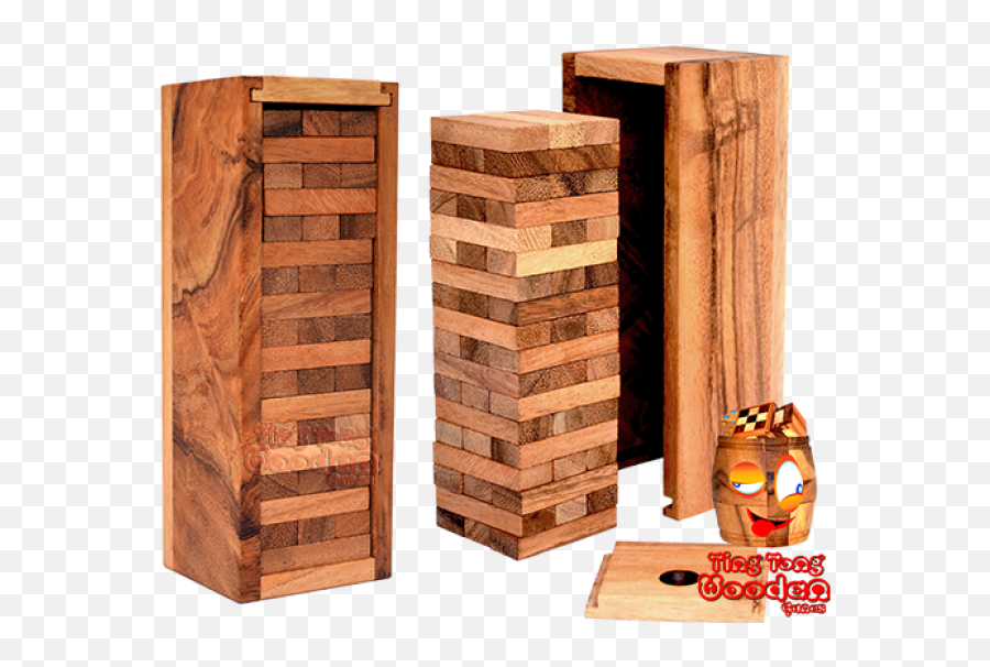 Wobble Tower Medium Jenga Variant - Wooden Games Png,Jenga Png
