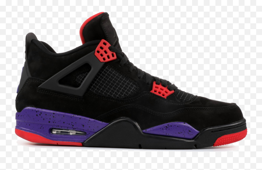 Download Jordan 4 Retro Raptors - Jordan Retro 4 Black Purple Png,Raptors Png