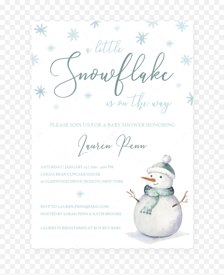 Snowflake Baby Shower Invitation Download Winter Boy Png Emoji