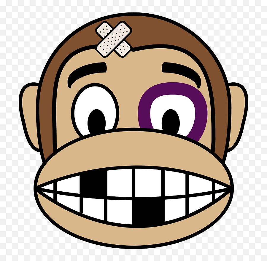 Battered Monkey Emoji Clipart - Monkey Laughing Emoji Png,Monkey Emoji Png