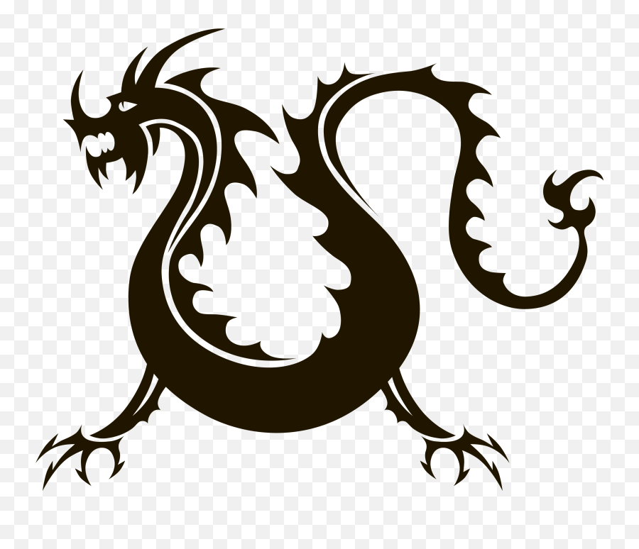 Chinese Dragon Silhouette Png - Fire Breathing Dragon Tattoo,Dragon Silhouette Png