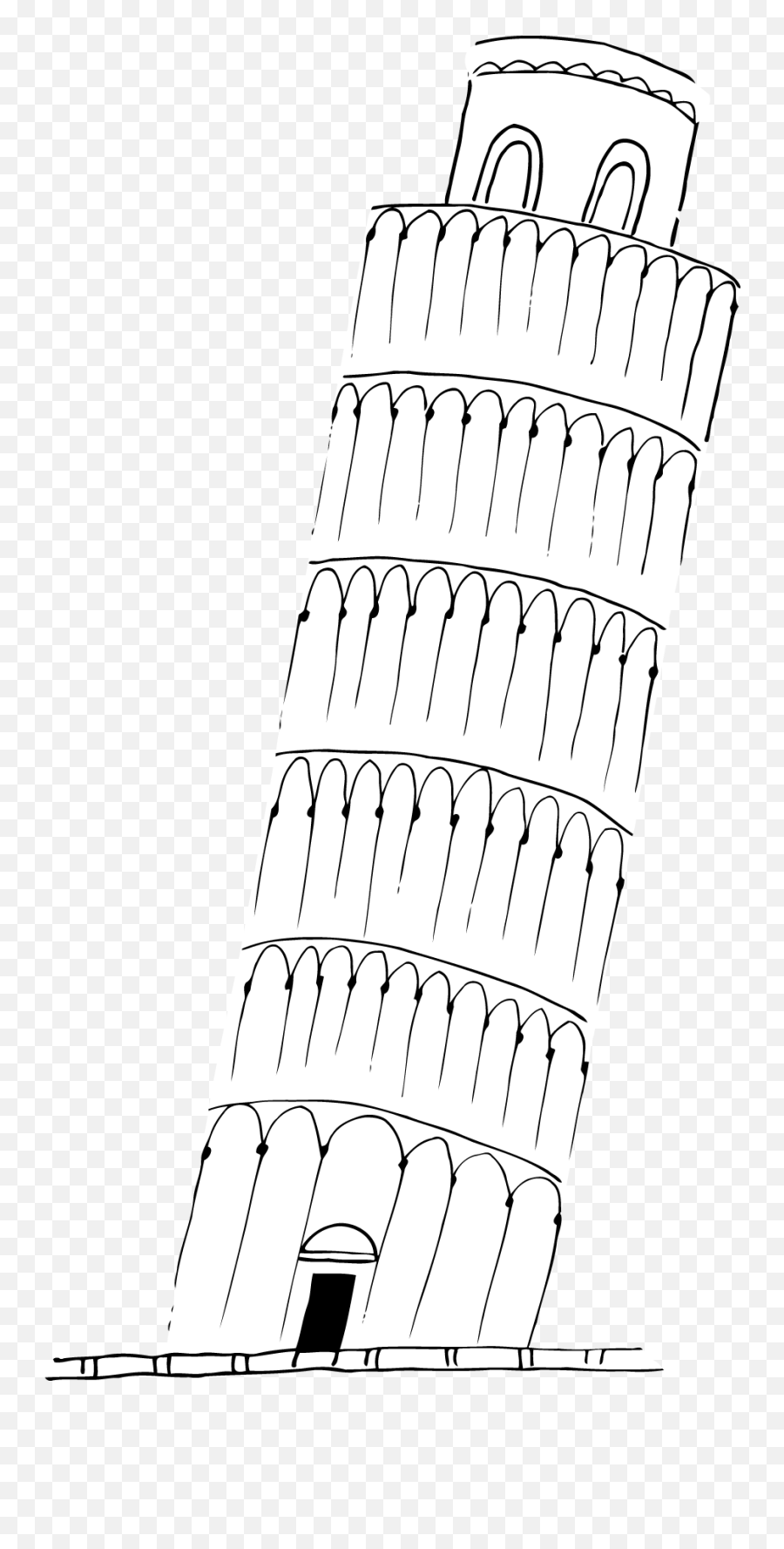 Drawing Line Art Monochrome Point Angle - Leaning Tower Of Dibujo De Linea Inclinada Png,Leaning Tower Of Pisa Png