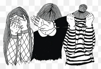 Download Friends Tumblr Lindo Amigas - 3 Best Drawing Of Three Girls png