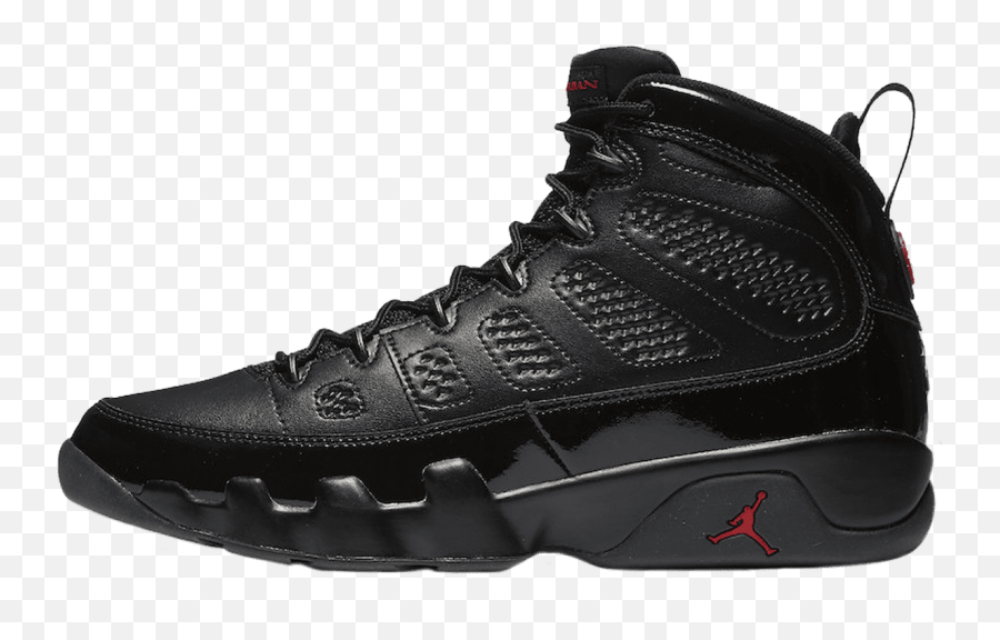 Download Nike Air Jordan 9 Retro Black - Black And Red Jordan 9 Png,Air Jordan Png