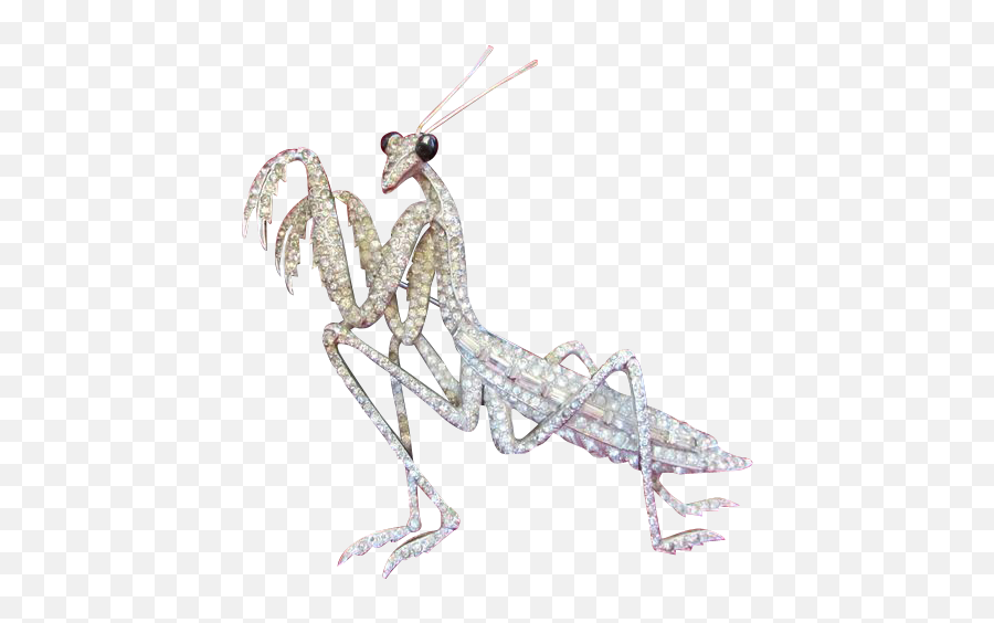 Marcel Boucher Rhinestone Praying Mantis Brooch Pin C1941 - Parasitism Png,Praying Mantis Png