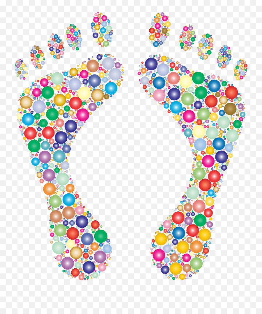 Download Hd Big Image - Clipart Footprint Transparent Png Desenho De Pegadas Humanas Multicoloridos Em Png,Footprint Png