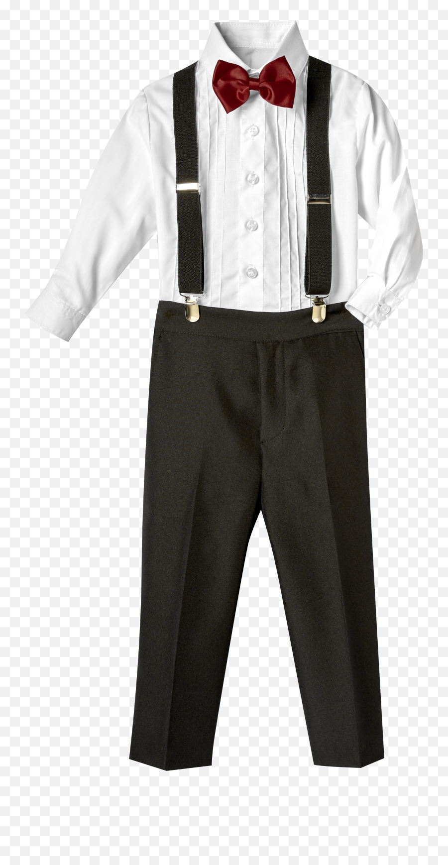 Black Shirt With Red Bow Tie And Suspenders - Solid Png,Red Bow Transparent