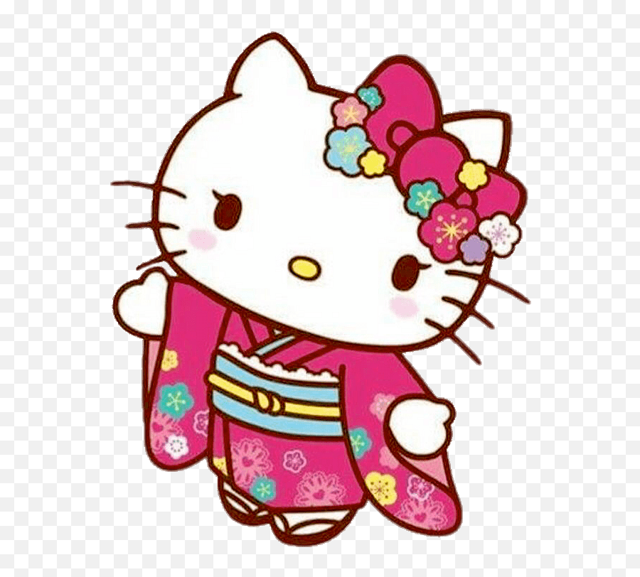 Hello Kitty In Traditional Japanese - Japanese Hello Kitty Clipart Png,Hello Kitty Transparent