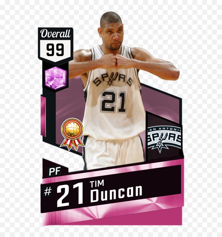 03 Tim Duncan - Pink Diamond Card Png,Nba 2k17 Star Icon