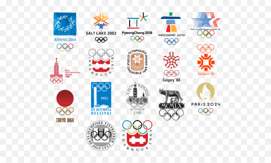 History Of Olympic Logos U2013 Dts Designs - 1960 Olympics Png,Olympic Icon Vs One