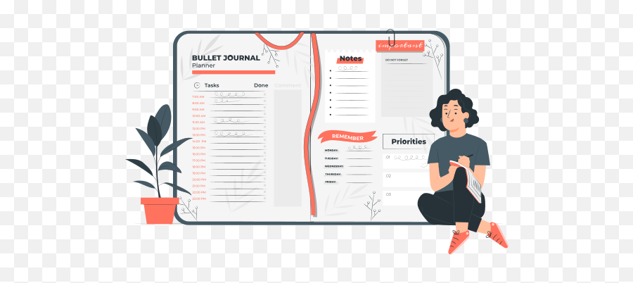 Bullet Journal Customizable Isometric Illustrations Amico Png Icon