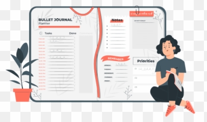 Bullet Journal Customizable Isometric Illustrations Amico Png