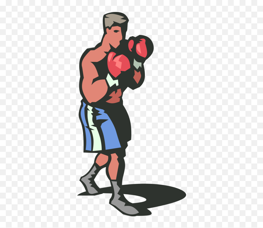 Boxer Sparring With Boxing Gloves - Vector Image Pugile Clipart Png,Boxing Icon Vector
