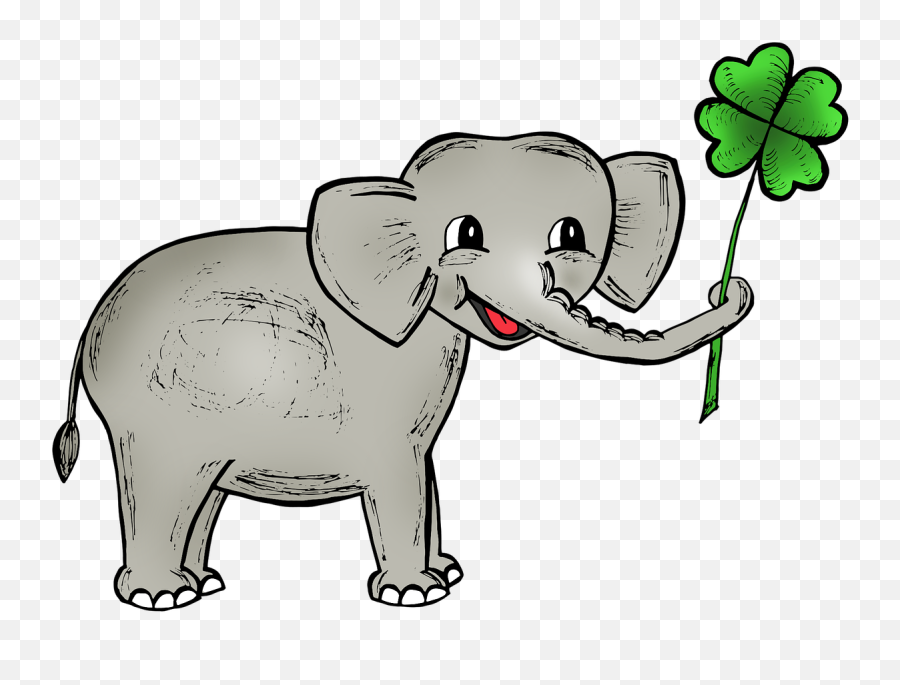 Elephant Cloverleaf Luck - Free Image On Pixabay Kallu Hathi Story In Hindi Png,Luck Icon