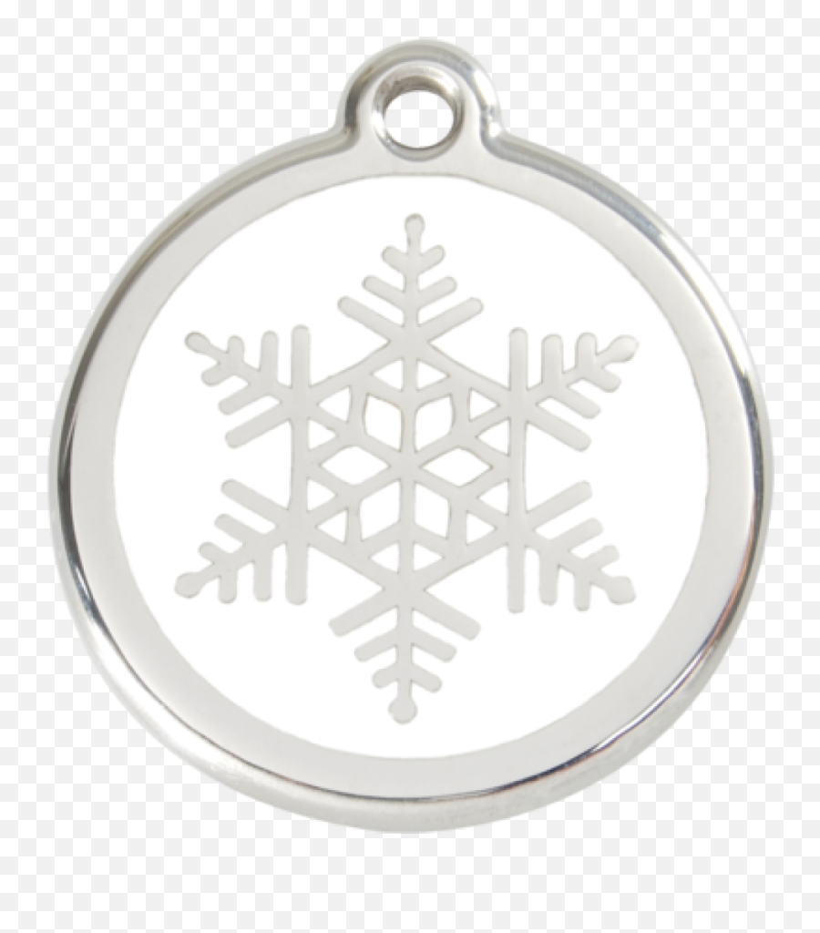 White Snowflake Pet Tag - Snowflake Black On White Png,White Snowflake Transparent