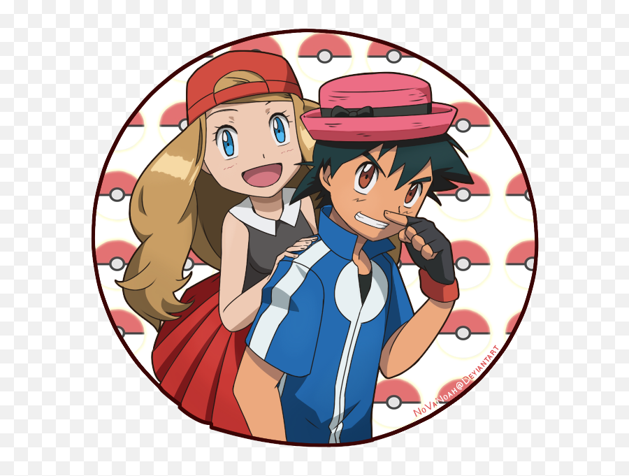 Download Nova Serena Ash Ketchum Red - Ash And Serena Transparent Png,Ash Ketchum Transparent