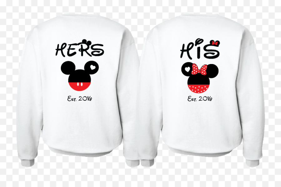 Download Hd Cute His Hers Big Ears Mickey Minnie Mouse Head - His And Hers Mickey And Minnie Shirts Png,Minnie Mouse Head Png