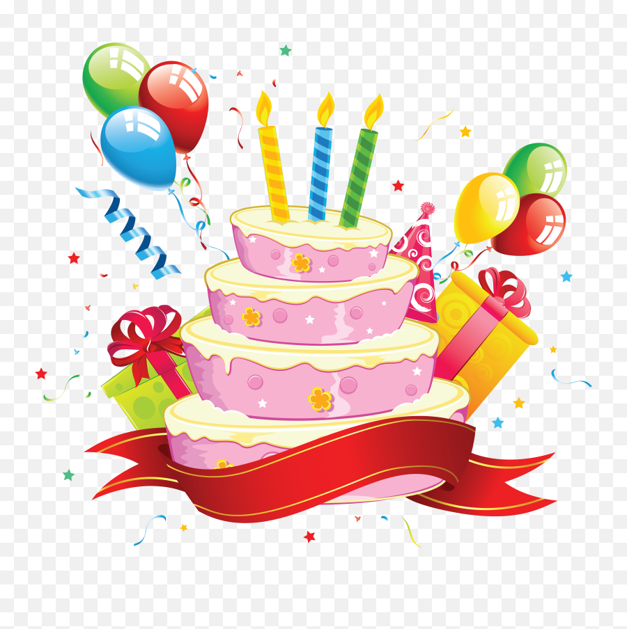 Png Hd Birthday Cake And Balloons - Birthday Cake Clip Art,Birthday Balloons Png