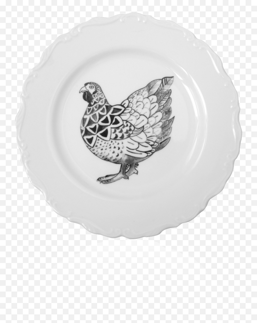 Plate With Illustration Chicken Stand Png White