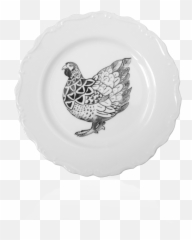 Plate With Illustration Chicken Stand Png White