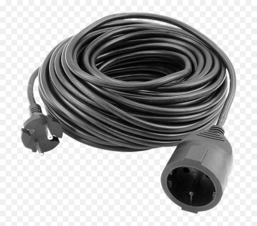 Black Eu Extension Cord Transparent Png - Extension Cord Eu,Cord Png