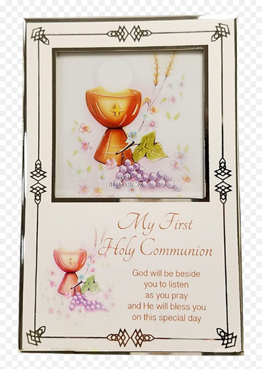My First Holy Communion Frame With Saying 3 X Photo - Eucharist Png,First Communion Png