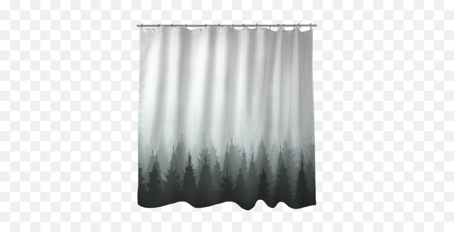 Download Coniferous Forest Silhouette Template - Window Shower Curtain Png,Forest Silhouette Png