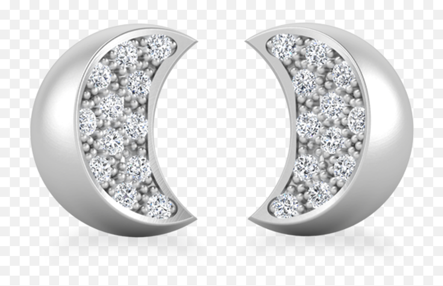 Crescent Moon Diamond Earrings - Solid Png,Crescent Moon Transparent