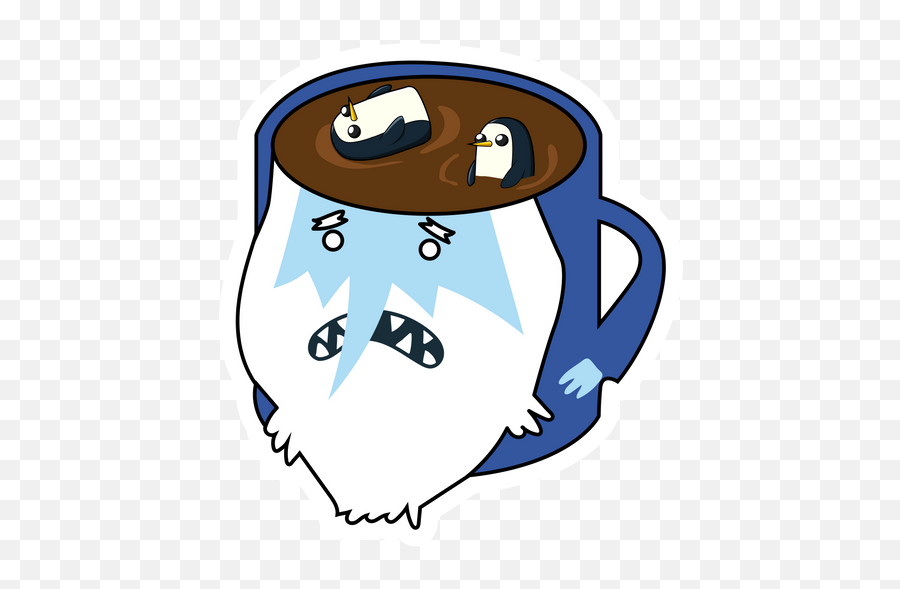 Adventure Time Ice King Tea Cup Sticker - Sticker Mania Happy Png,Adventure Time Logo Transparent