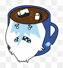 Adventure Time Ice King Tea Cup Sticker - Mania Happy png