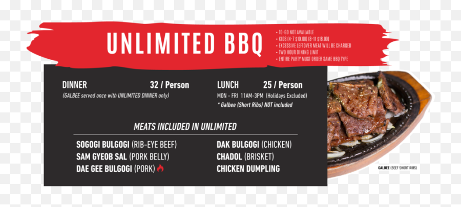 Regular Menu U2014 Dae Gee Korean Bbq - Dae Gee Korean Bbq Menu Png,Bbq Transparent