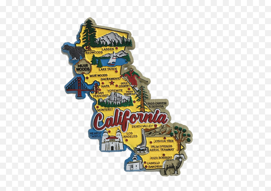 Souvenir Magnet California State Map - Usa State Maps Magnets Png,California Map Png